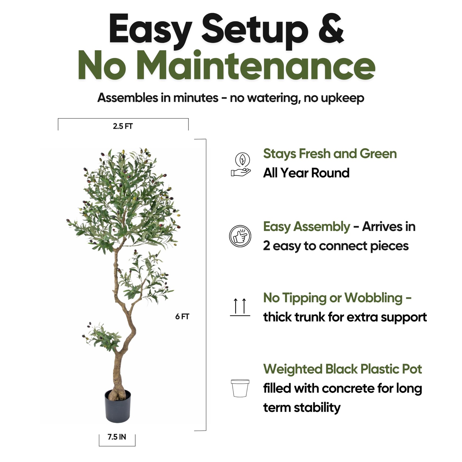 Fake Olive Tree 6.0 Feet – Artificial Plants Indoor, Faux Olive Tree, Fake Tr…