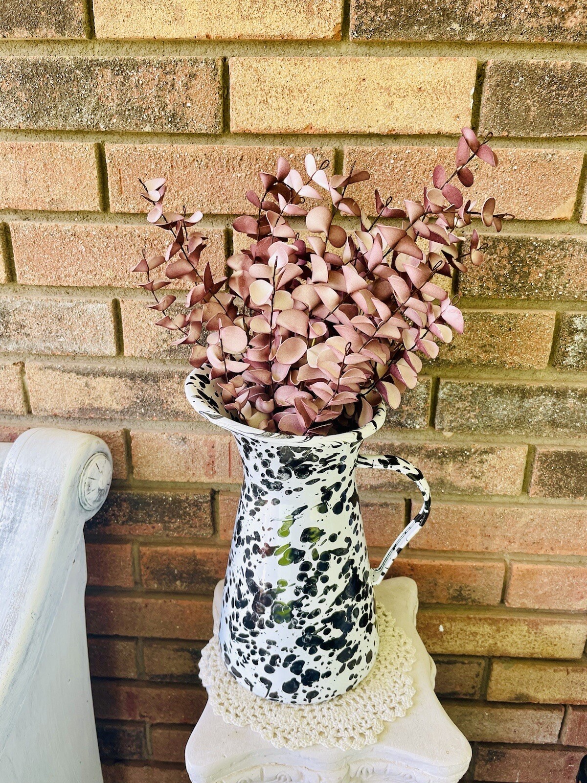 Burgundy Fall Ombré Eucalyptus Leaf Spray, 22”