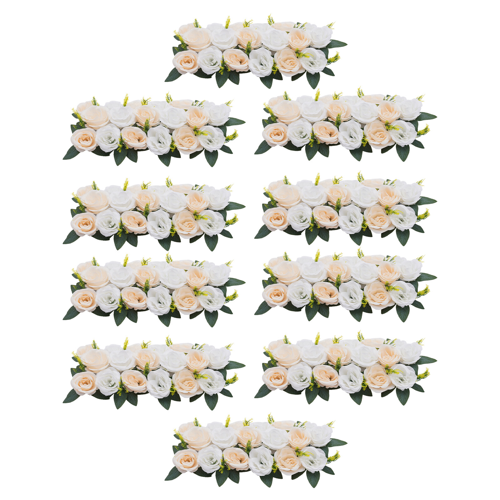10* White Wedding Dining Table Artificial Rose Flower Centerpieces 50*25 cm