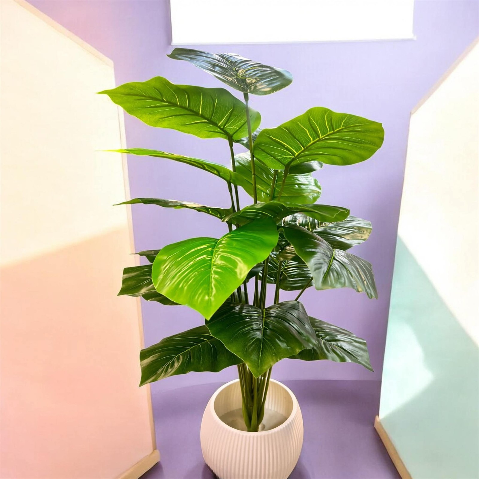 Large Artificial Plant Fake Monstera Philodendron Tree Faux Greenery PottedDecor