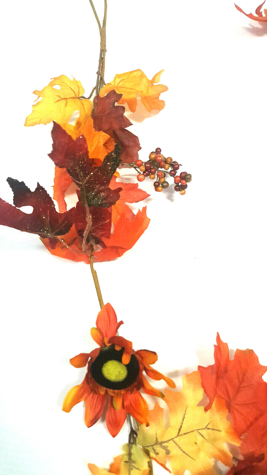 Fall Garland Maple Leaf 5ft Foliage Mantle Vine Door Wall Decor Autumn Halloween