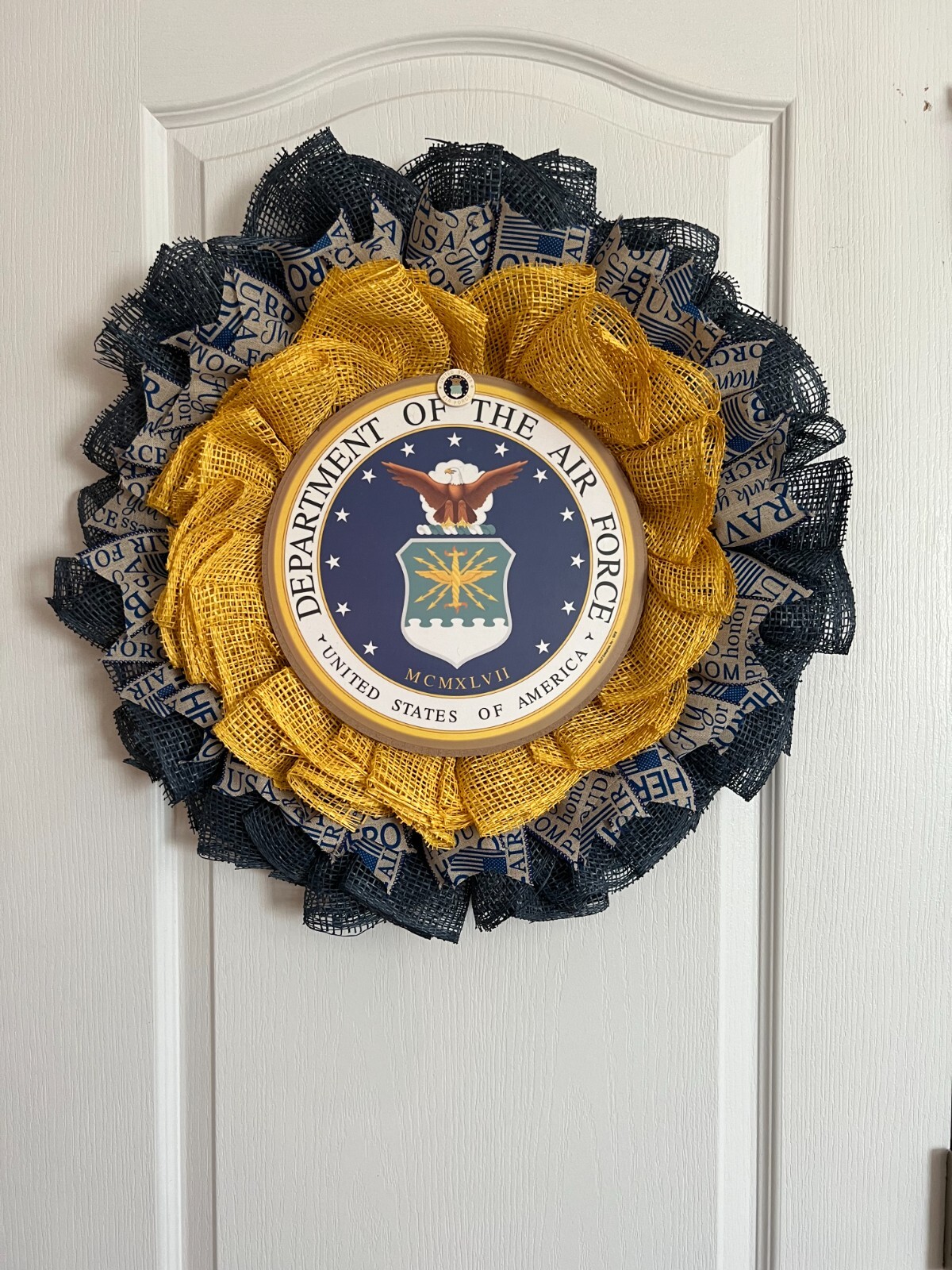 New Handmade Military Front Door Wreath Handmade in USA