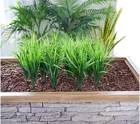 Garden Reflections Set of 12 ” Faux Grass 16″ Tall Picks – Greenery M87361 –