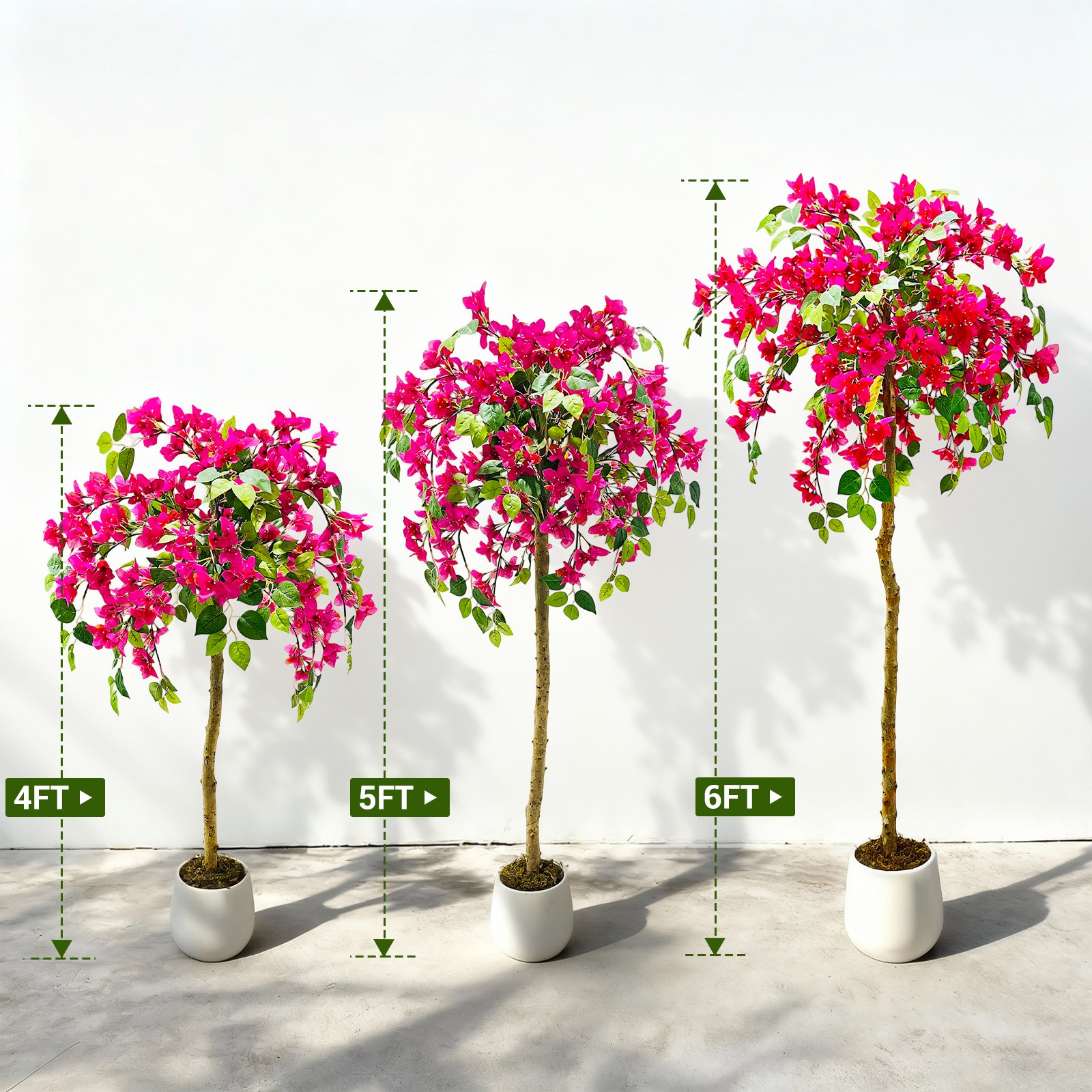 Artificial Bougainvillea Tree 5/6/7 FT In/outdoor Faux Plant Real Wood Trunk
