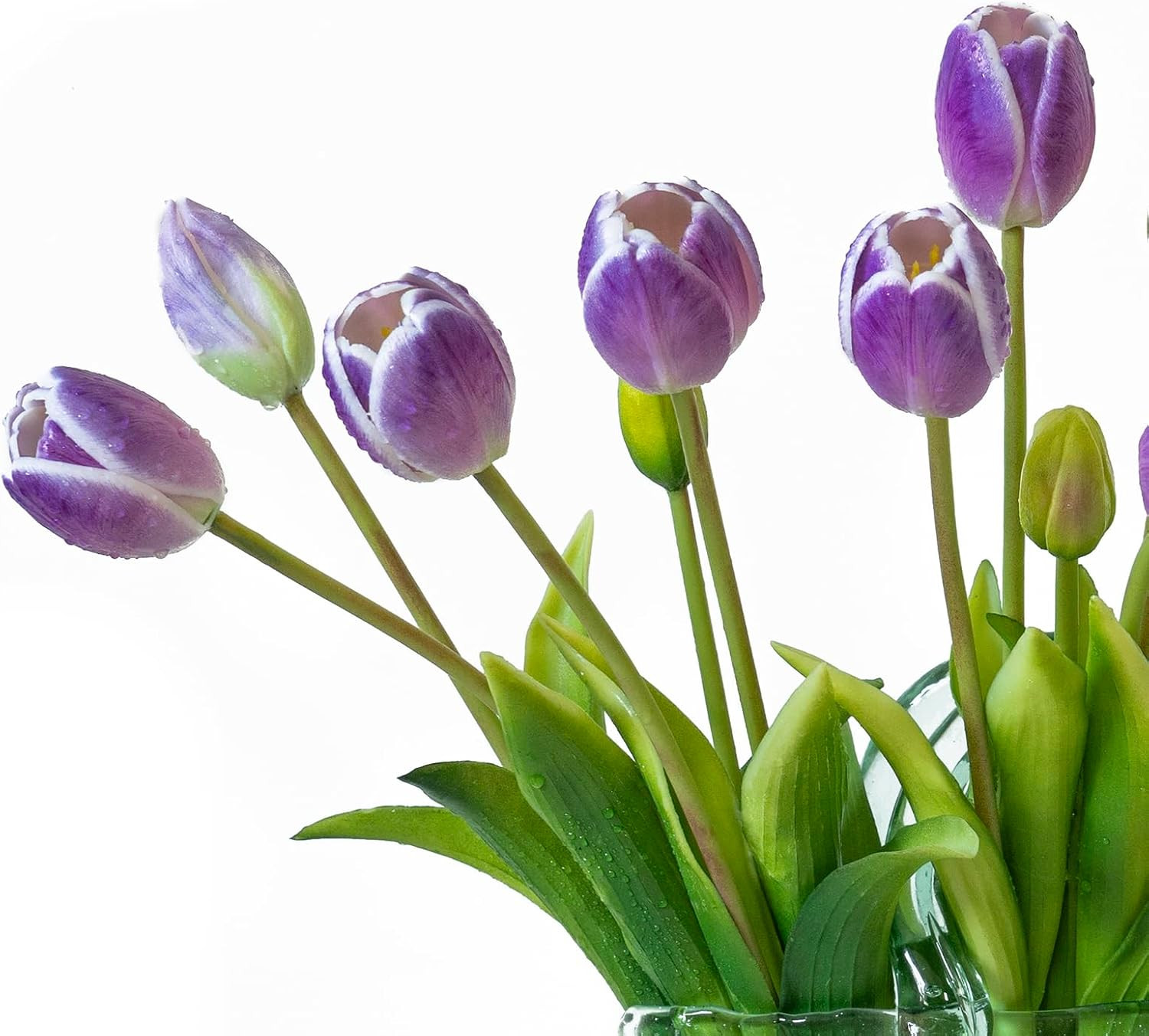 Artificial Tulips 15pcs Amethyst Soft Touch Latex Bouquet – Wedding Party Home