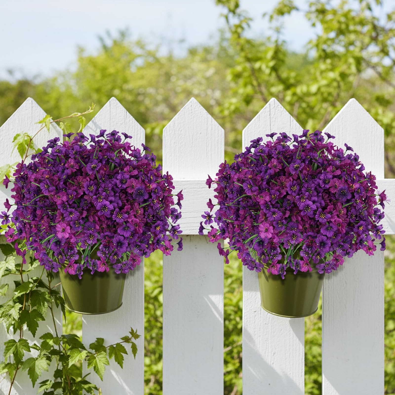 36 Bundles Artificial Flowers for Outdoors Fake Plants Outside Decoration Sil…