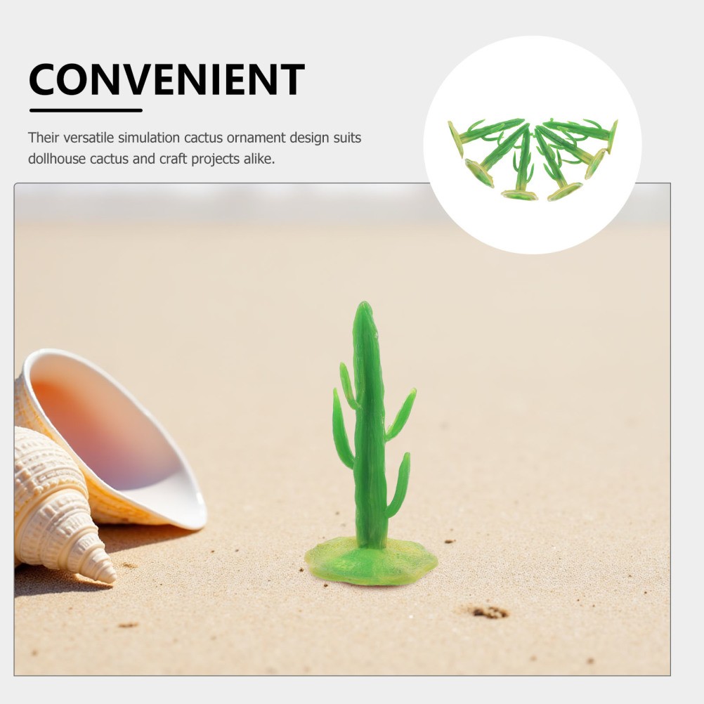 40 PCS Simulated Cactus Ornament Microlandscape Plant Cute Miniature Figurines