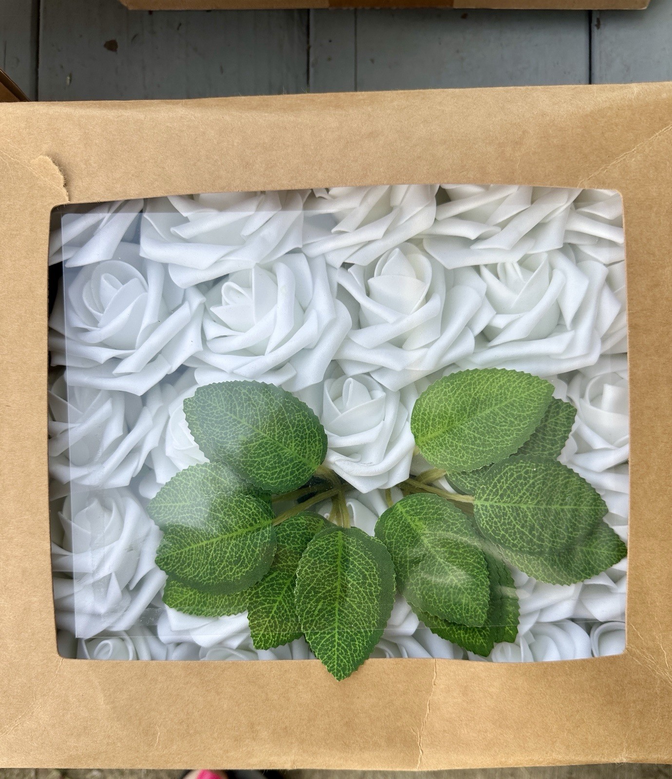 25Pcs White Roses Artificial Bulk, Real Looking Foam Roses Weddings Valentines