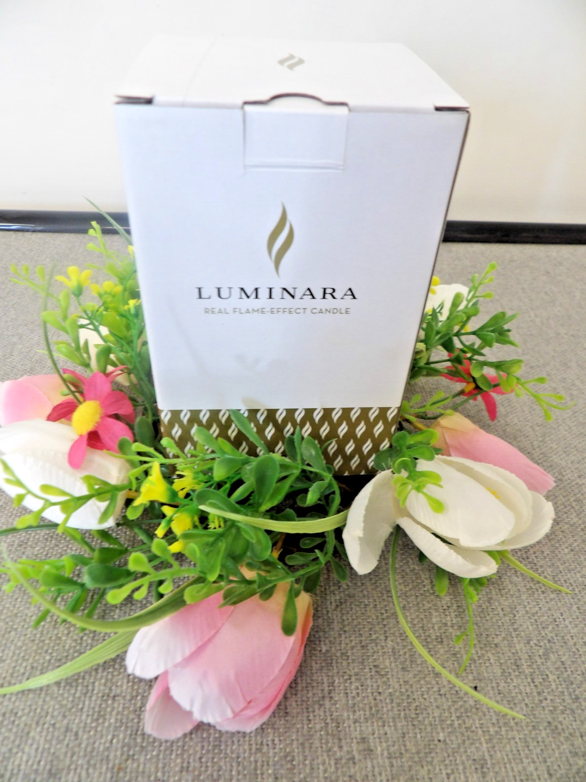 Luminara Pink or Ivory Candle for Mother’s Day Spring Flower Wreath New / Remote