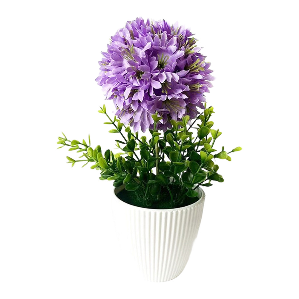 Whimsical Touch Accent Artificial Hydrangea Ball Plastic Flower Arrangement