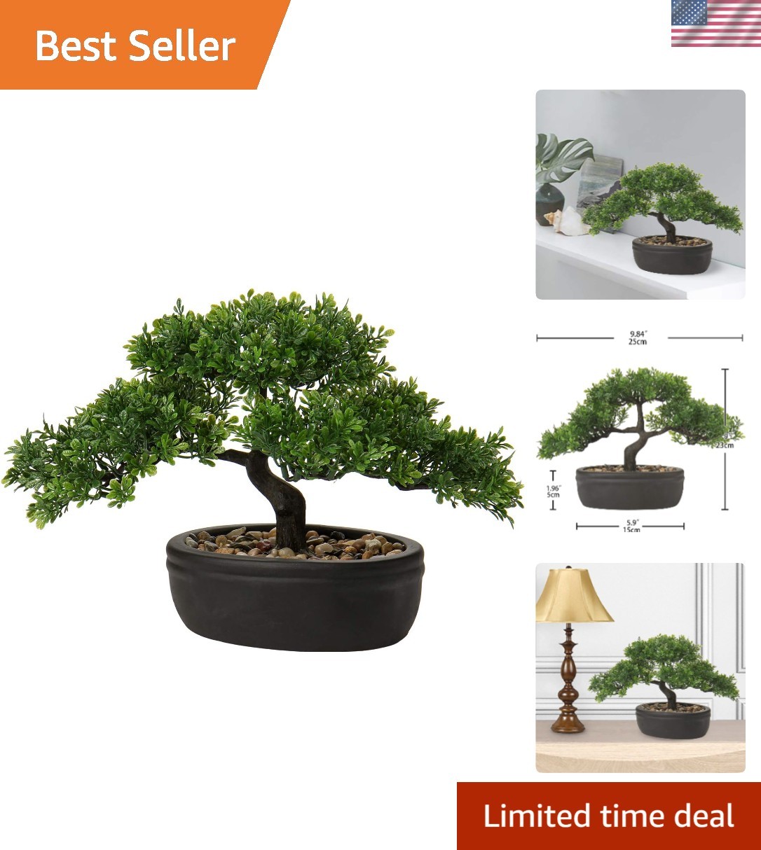 Artificial Bonsai Tree Juniper Faux Plants Indoor Small Fake Plants Decor wit…