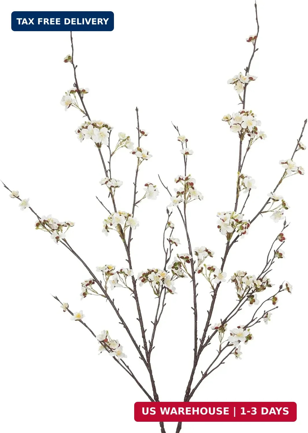 2 Pcs Cherry Blossom Branches Long Stems Fake Flowers for Spring Summer Indoor H