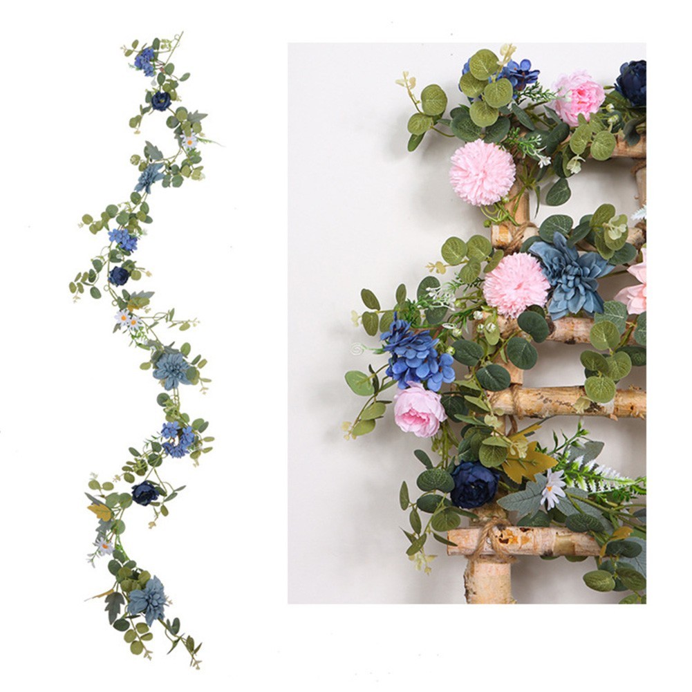 Artificial Eucalyptus Garland with Daisy Flowers 6 2ft for Festive Decoration