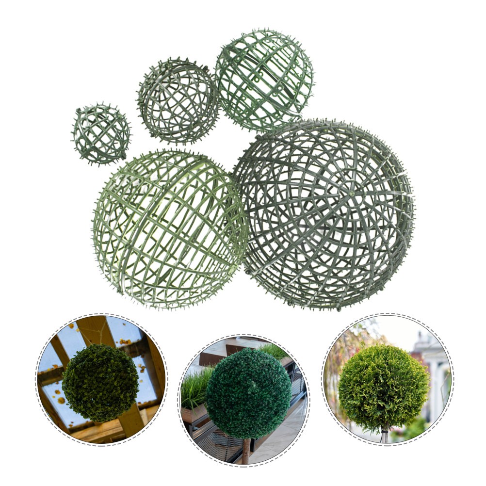 5Pcs Sturdy Plastic Artificial Plant Topiary Ball Holder Green Flower Shelf Rack