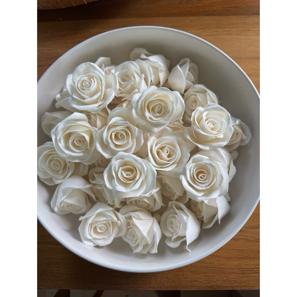 Handmade Diffuser Flower Rose Natural Sola Wood Set 5cm Decor Aroma Romance Wed