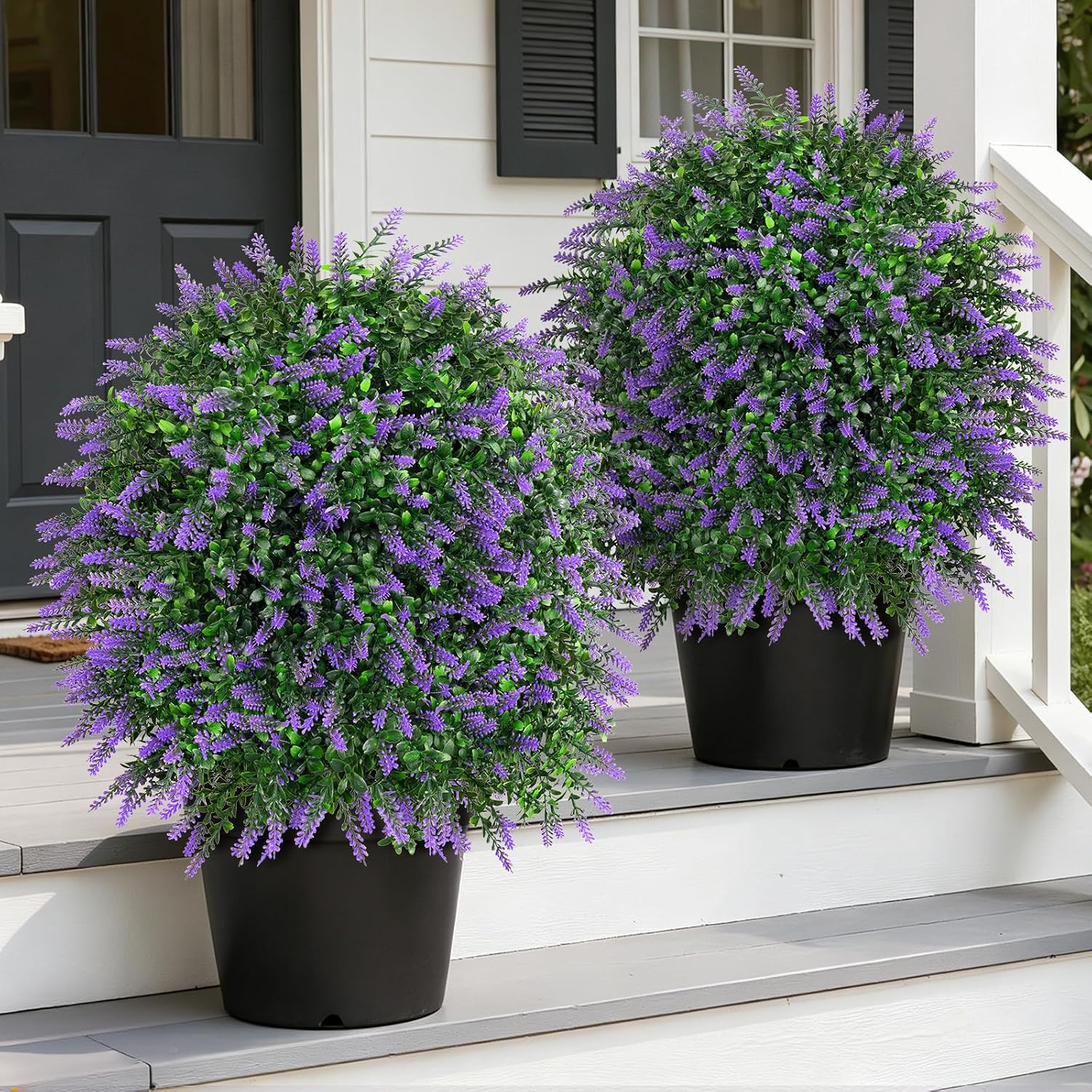 Artificial 28.7 Inches Boxwood Topiary Ball with Lavender, Set of 2 Large Artifi