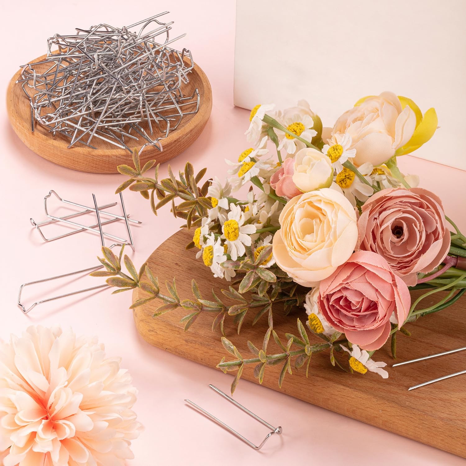 220 Pcs 1.7 Inch Floral Pins Greening Pins U-Shape Floral Fern Pins for Foam