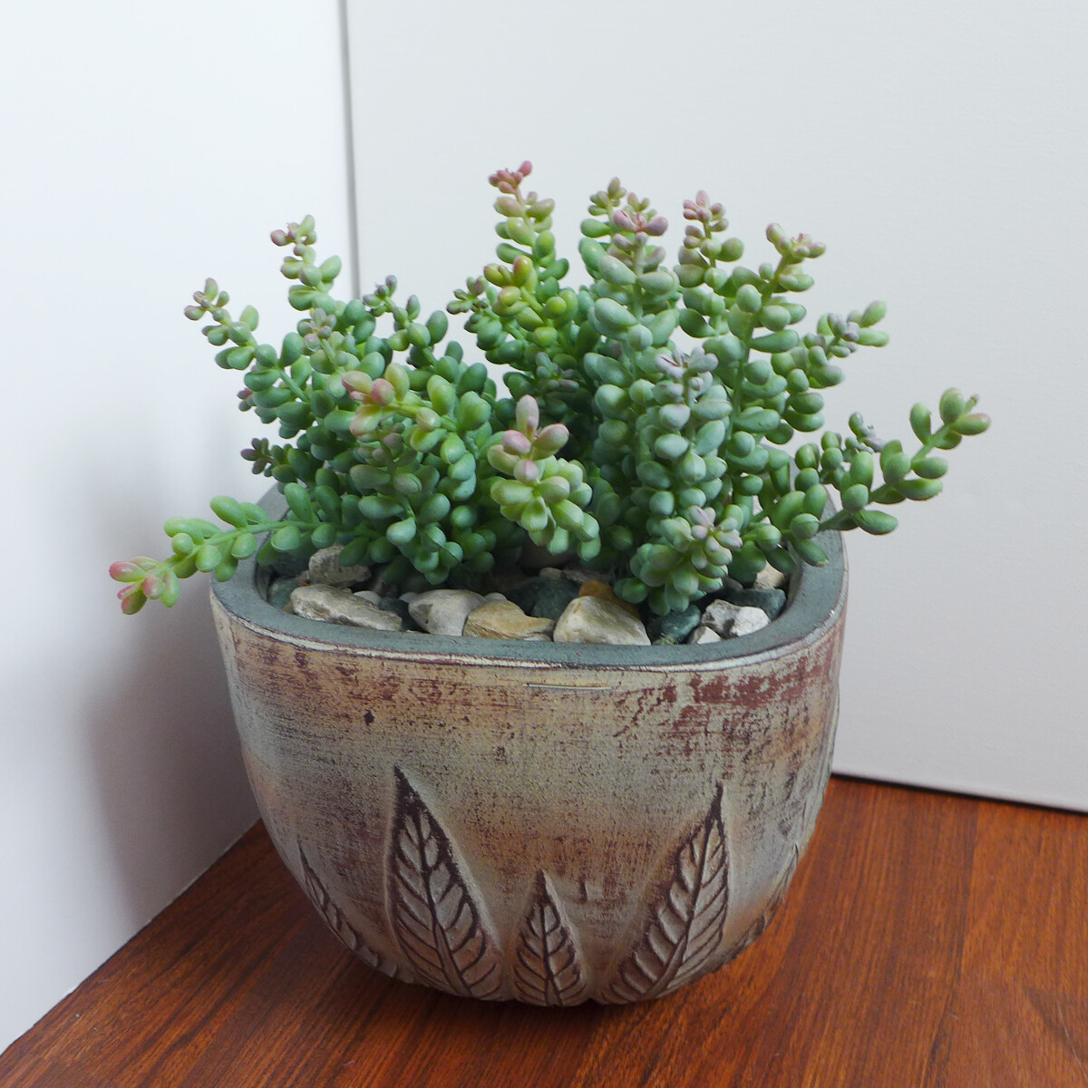 Set of 3 Small Pearl Artificial Succulent Grass Plants (#5 Gray)