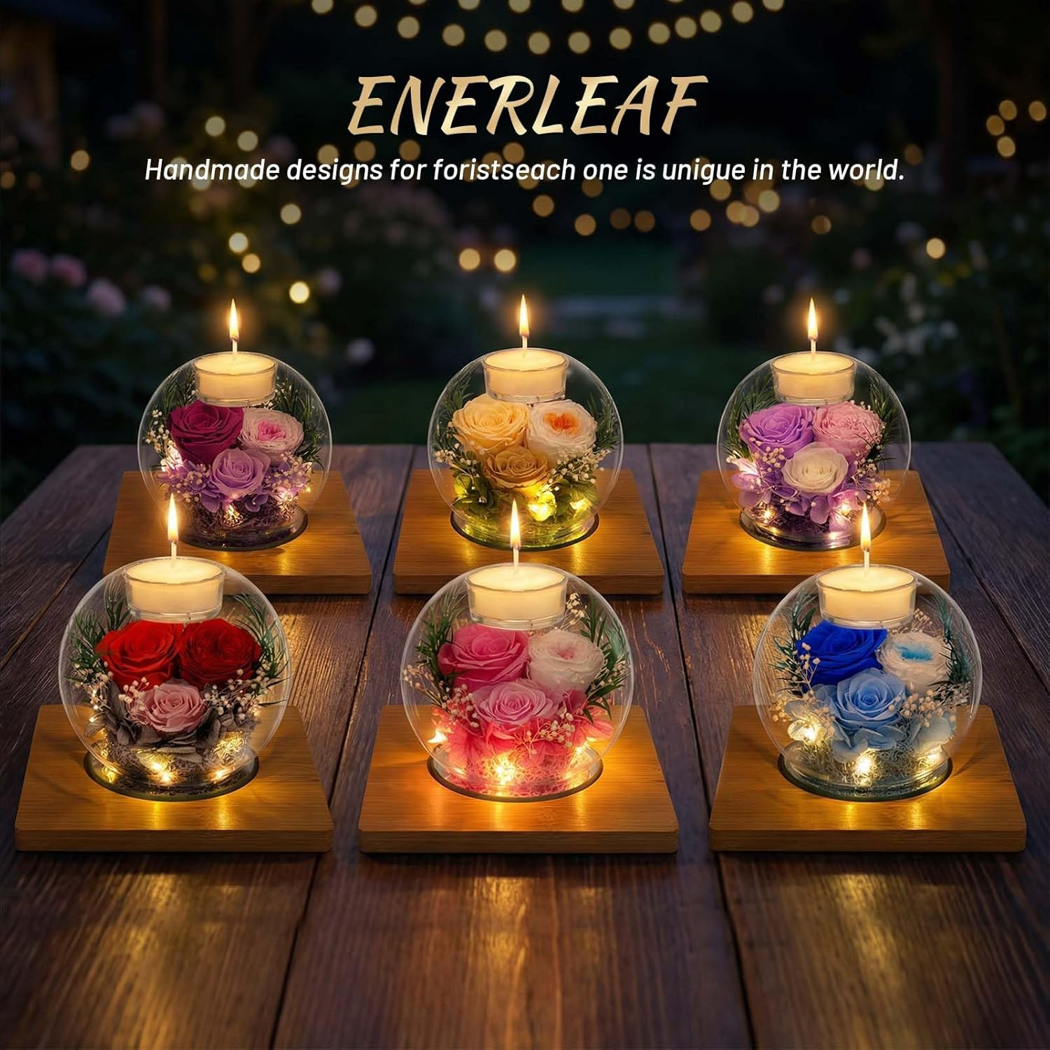 Preserved Red Real Rose in Glass with Scented Candles – Forever Flower Romantic