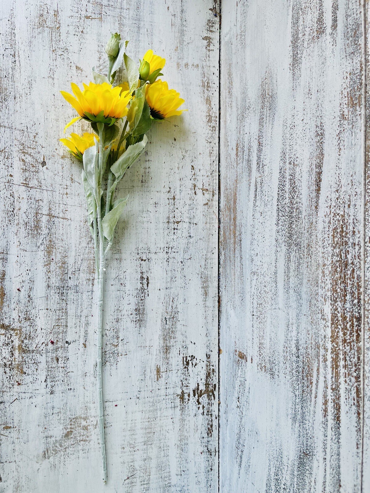 Sunflower Blooms Spray, 26” Country Farmhouse Floral Decor One Stem Included
