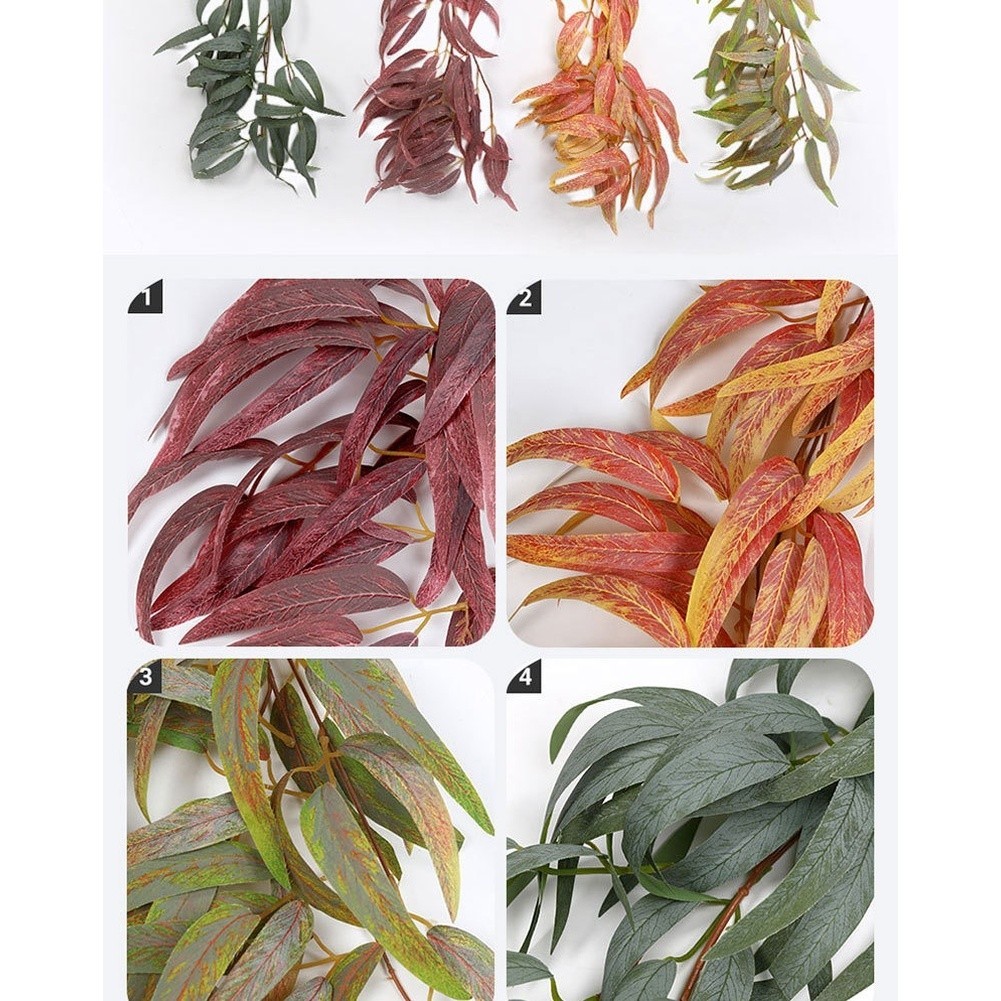 Artificial Eucalyptus Leaves Vine Rattan Fake Greenery for Wedding Table Home