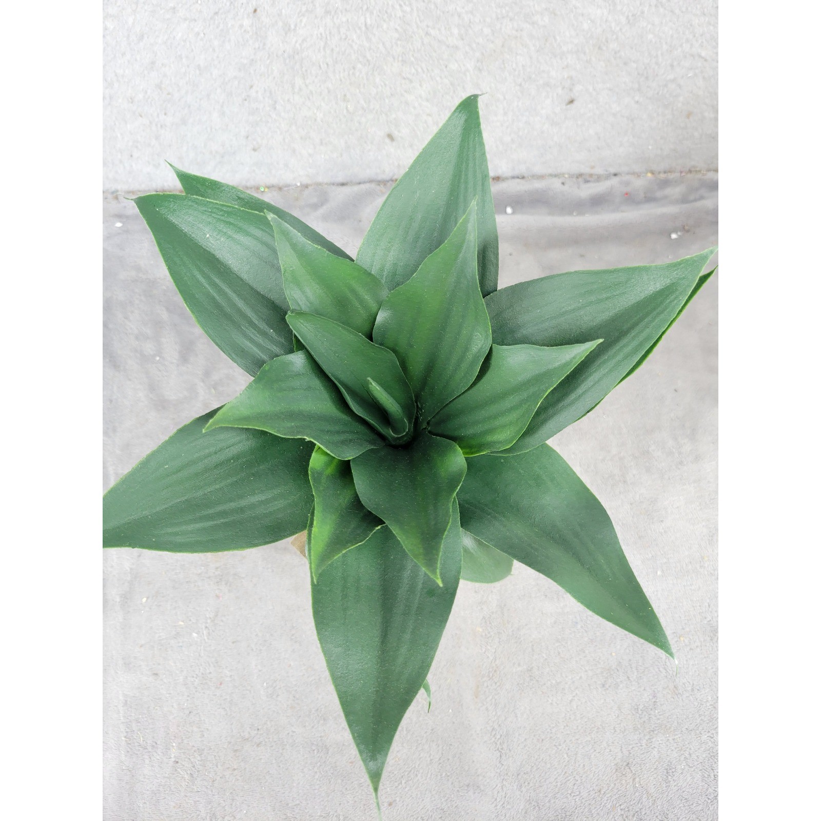 Artificial Snake Plant in White Ceramic Pot with Wood Stand Faux Green Leaves