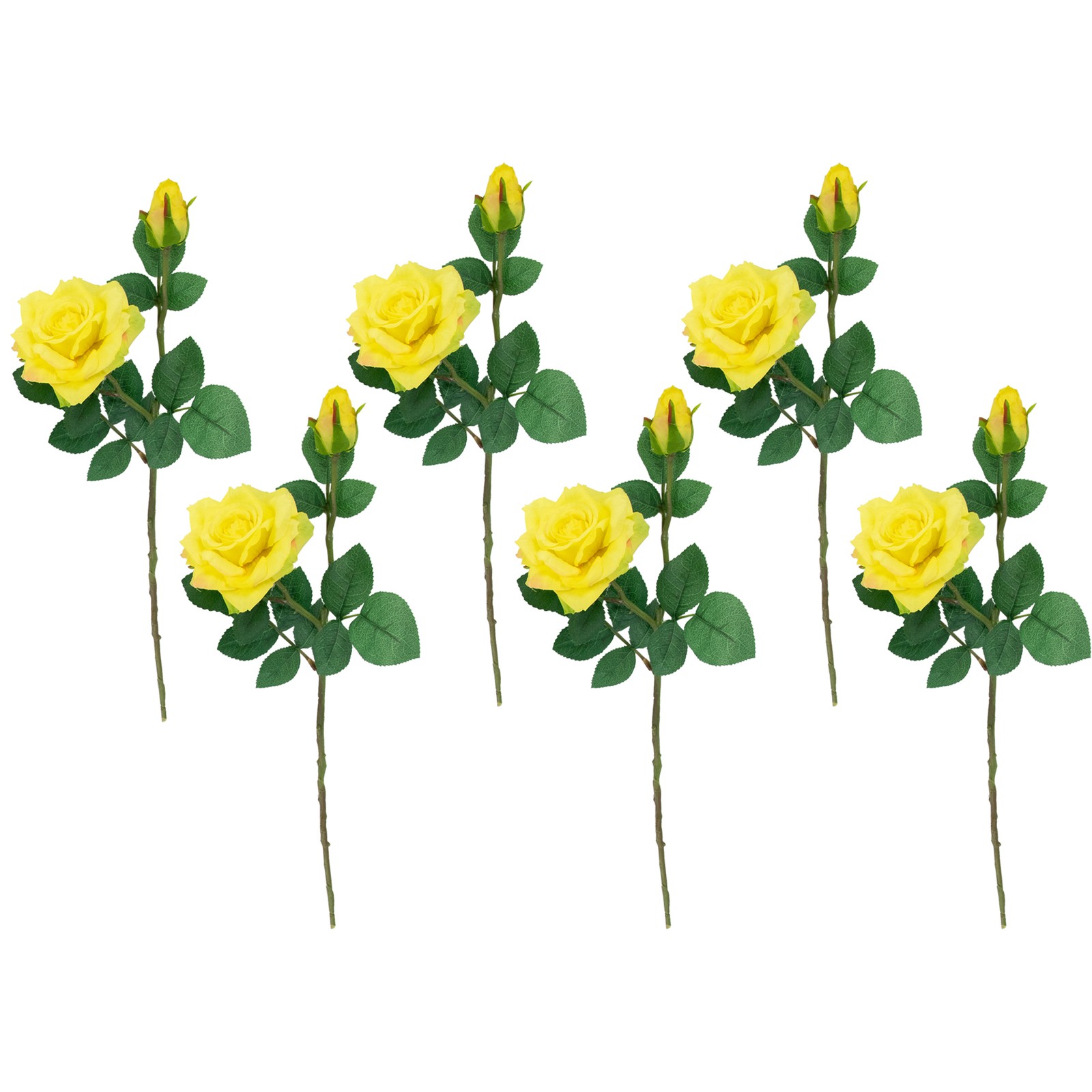 Northlight Real Touch™ Yellow Artificial Rose Stems, Set of 6 – 19″