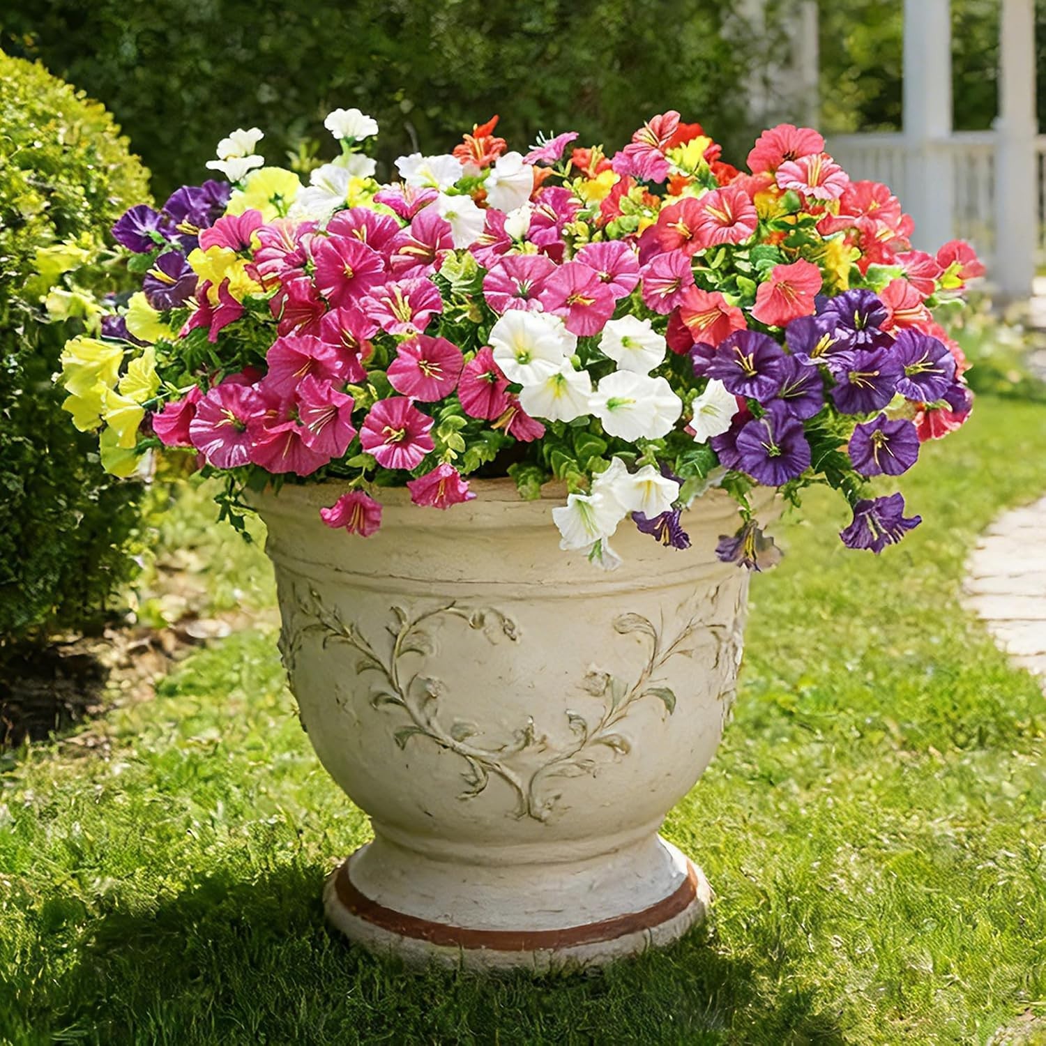 Vibrant UV-Resistant Faux Plants – 12 Bundles for Effortless Outdoor Style