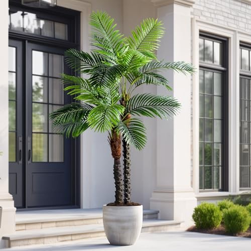 6.2FT Artificial Phoenix Palm Tree Artificial 6ft 2in Triple Phoenix Palm Tree