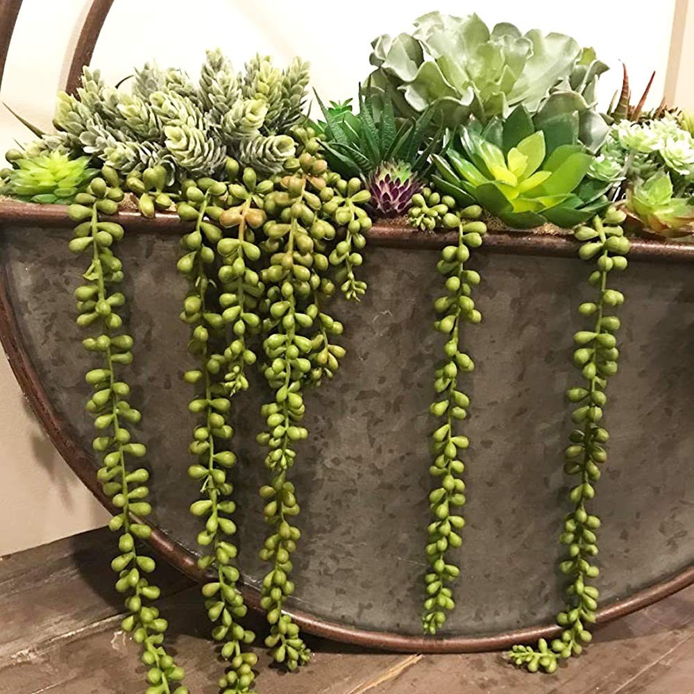 3PCS ARTIFICIAL FAKE STRING OF PEARLS PLANT FAUX FAKE HANGING SUCCULENTS PLANTS