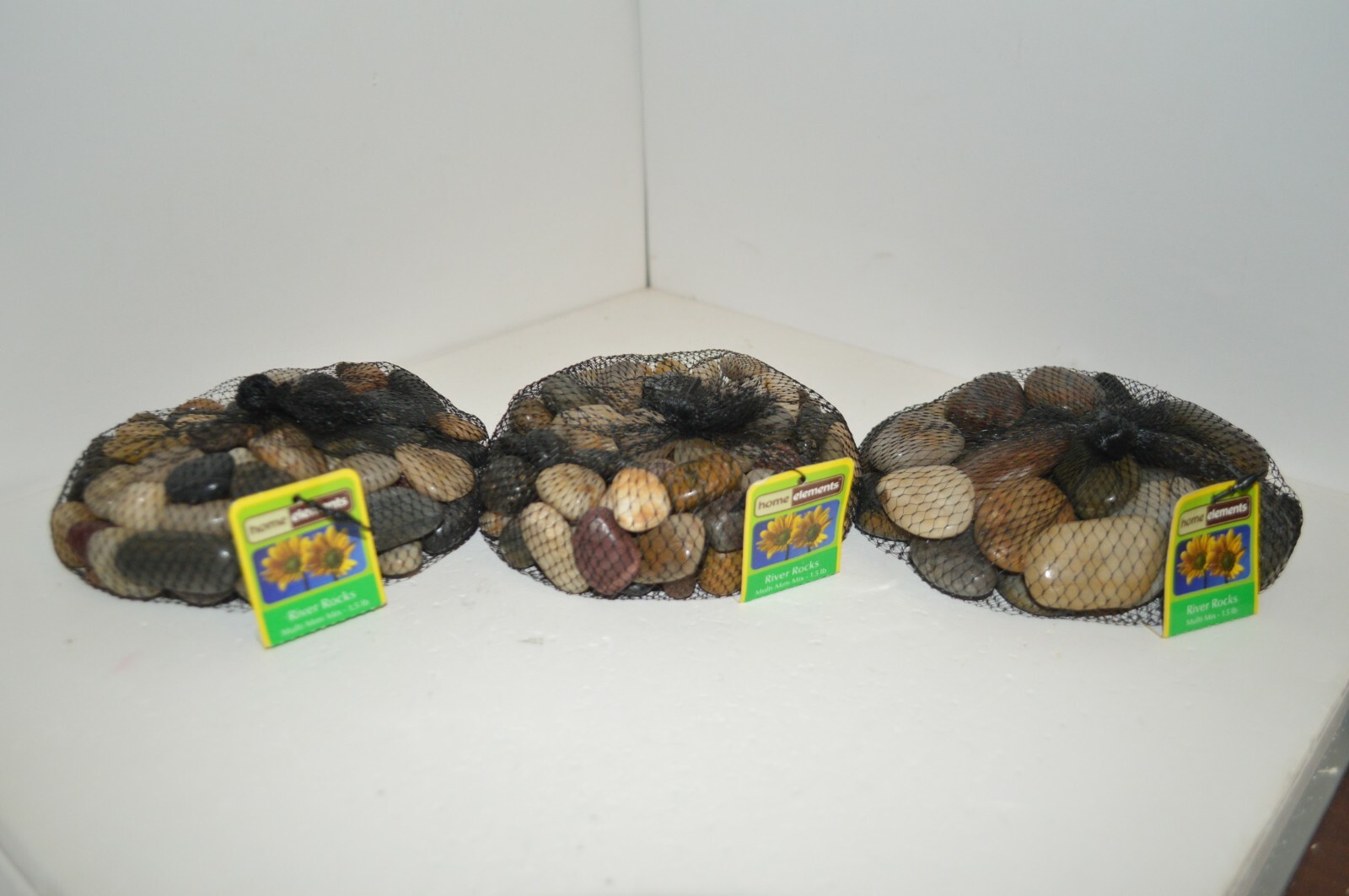 3X Accent RIVER Rocks Multi MIX 1.5 lb ea = 4.5 lbs Craft GARDEN Decor STONES