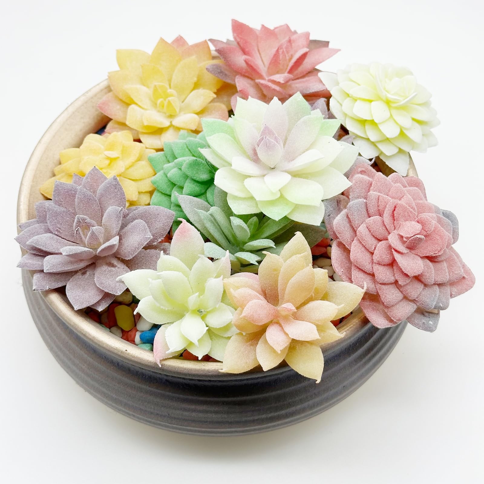 12 PCS Assorted Artificial Faux Succulent Pick Fake Plant Garden Arrangement
