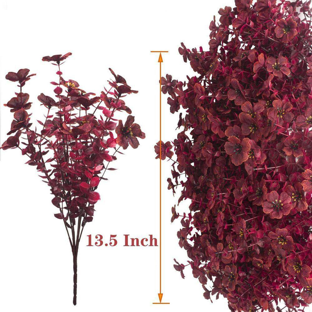 13.5 In. Wine Red Indoor/Outdoor Artificial Daisy Flower 16-Bundles