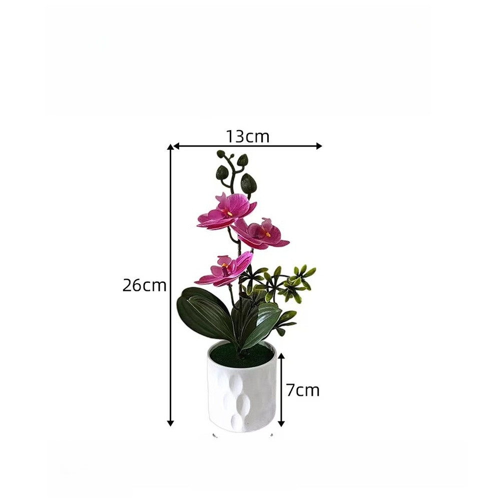 Realistic Fake Butterfly Orchid Plant in Pot for Indoor Office Home Decor