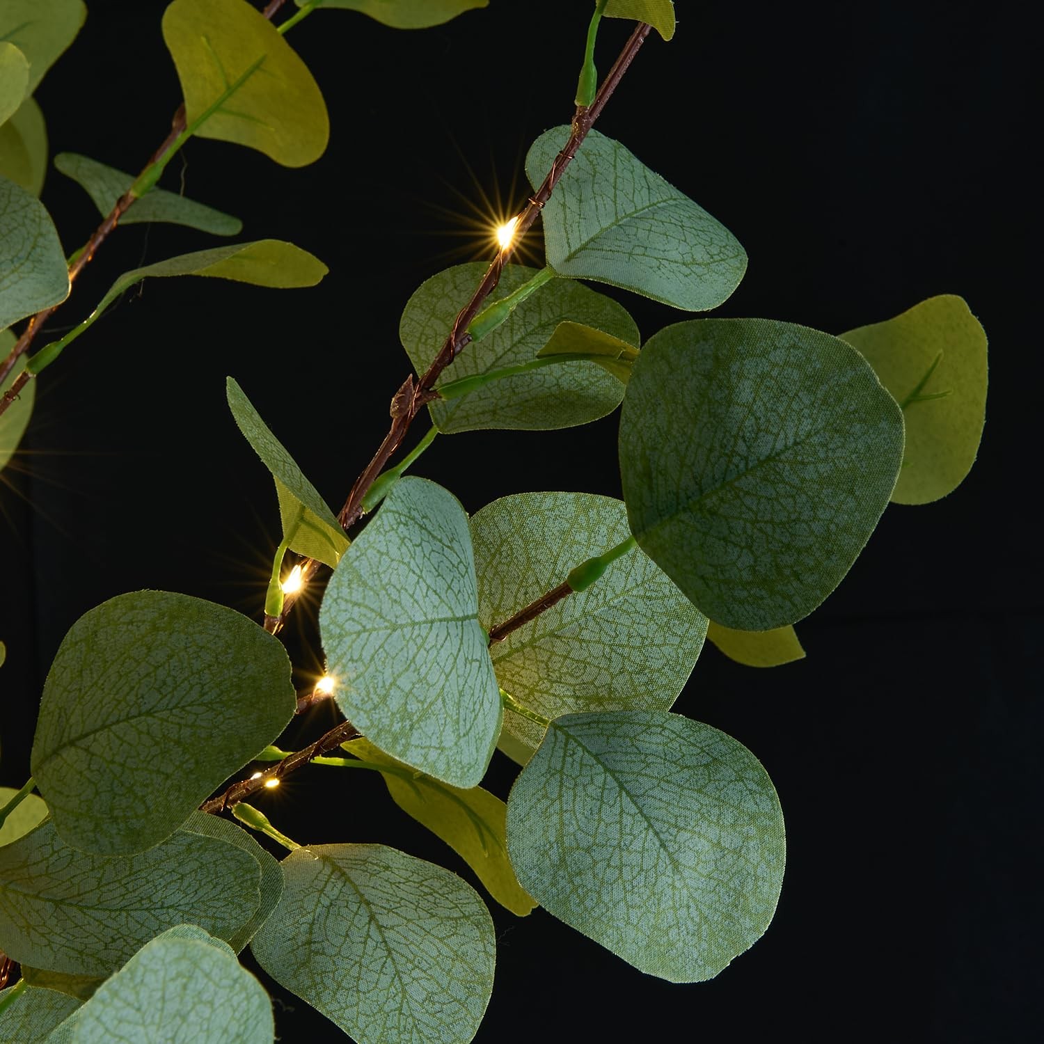 6FT Lighted Eucalyptus Tree 270L Warm White LED Artificial Greenery with Ligh…
