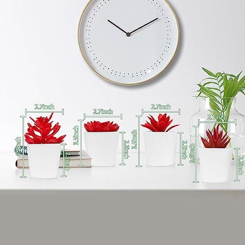Artificial Potted Plant, Simulated Gem Flower, Lotus Flower, Artificial Red