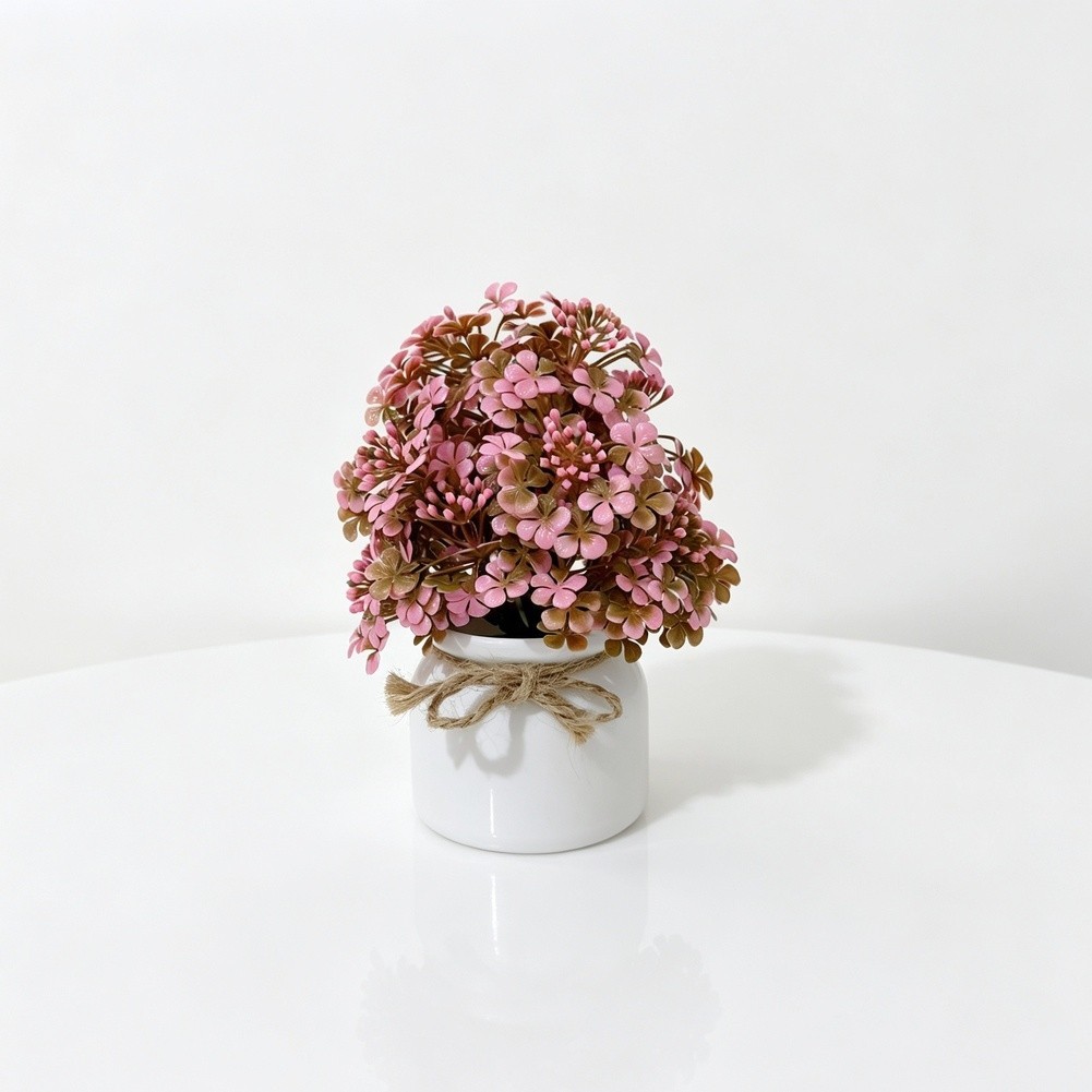 Artificial Orchid Bonsai Decor Plastic Fake Plant 16cm with 14 Lifelike Flowers