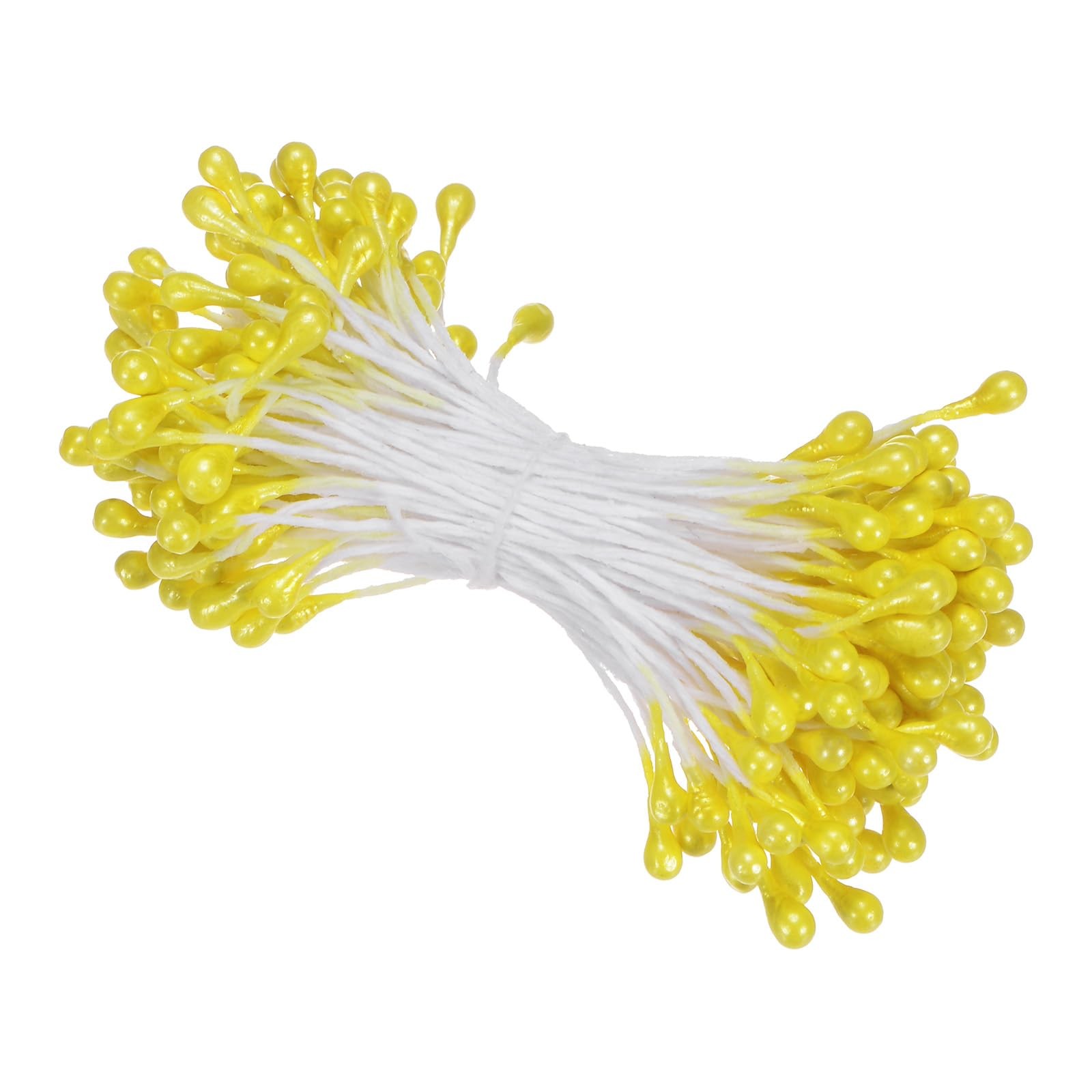 150 PCS Yellow 3mm Mini Double Heads Artificial Flower Stamen Pistil Craft