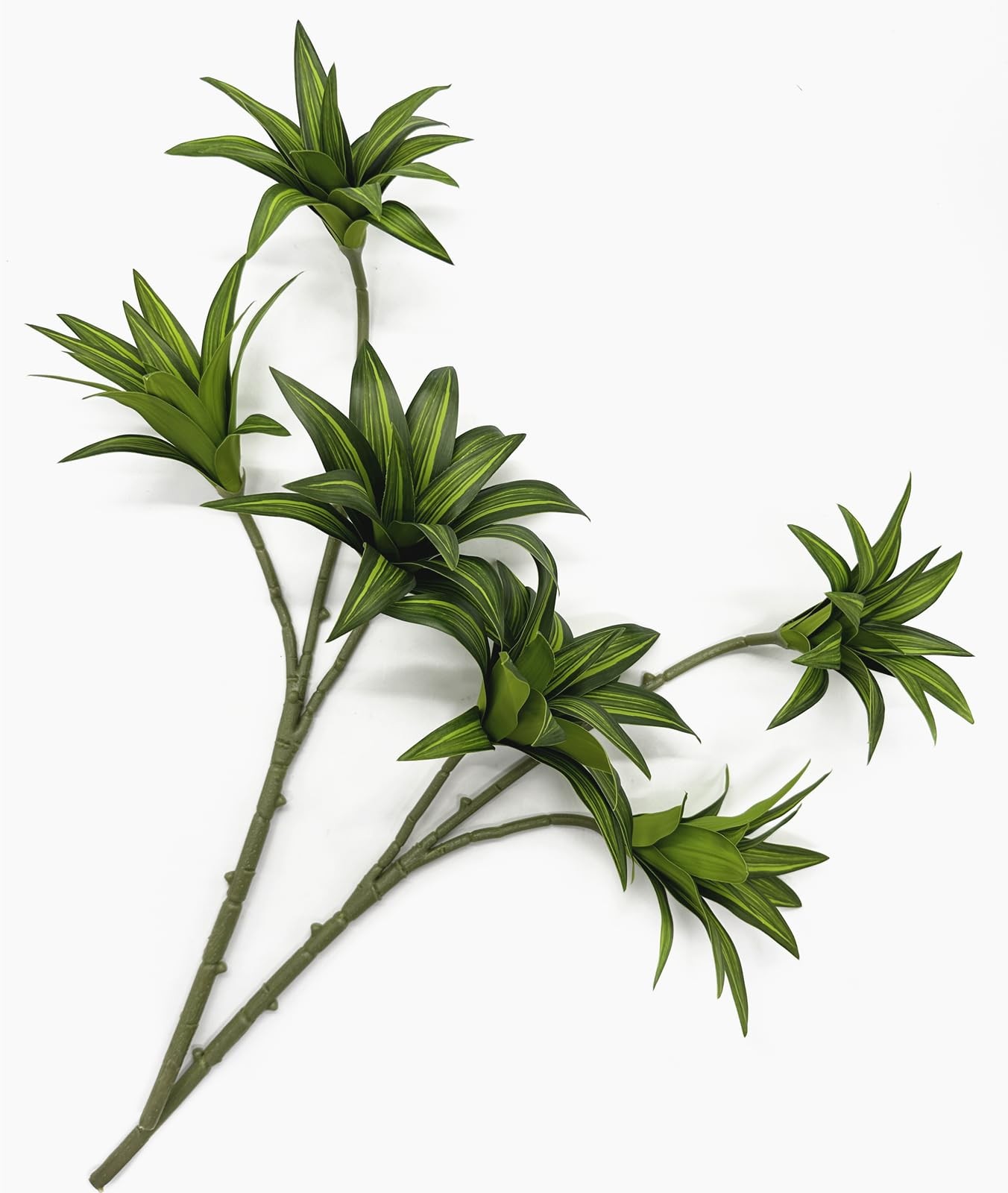 Artificial Dracaena Plant, Faux Branches Plastic Leaves 18.5 Inch Greenery St…