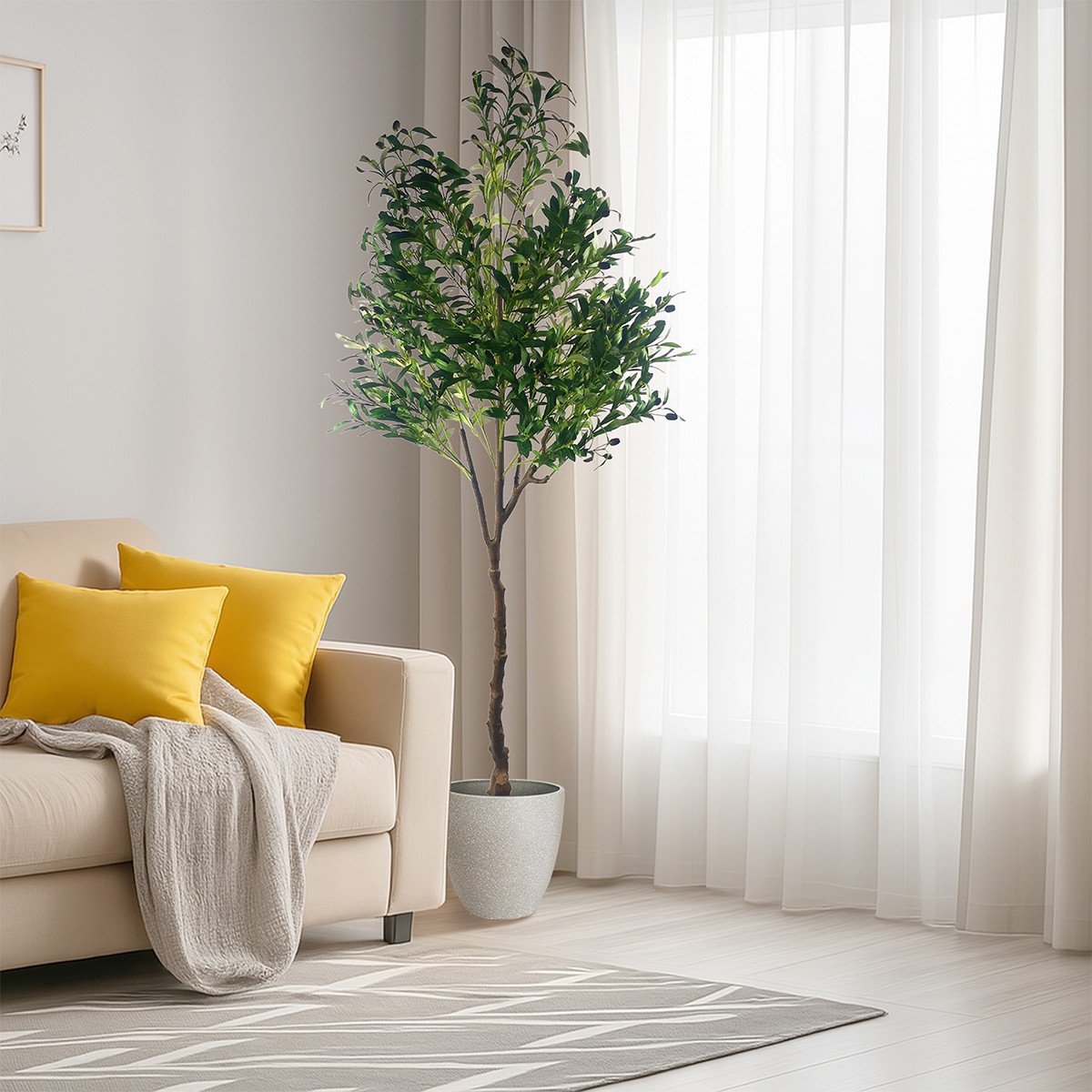 Artificial Olive Tree for Living Room Decor with Plant Pot