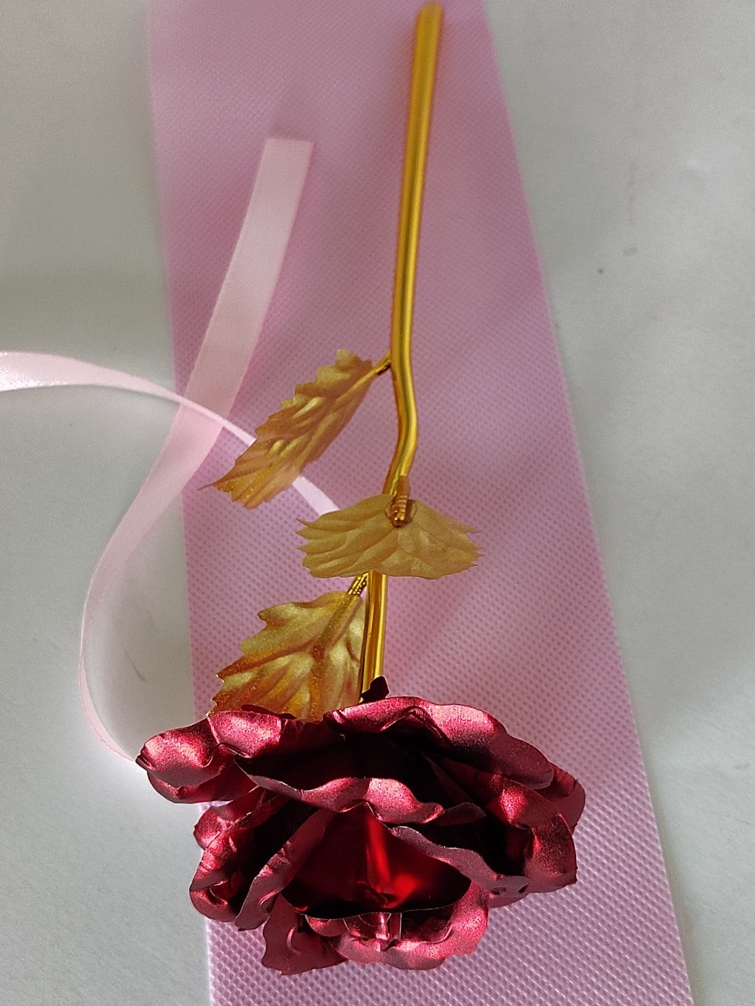24K Golden Dipped Red Rose Lightweight Valentines Birthday Wedding Gift Box