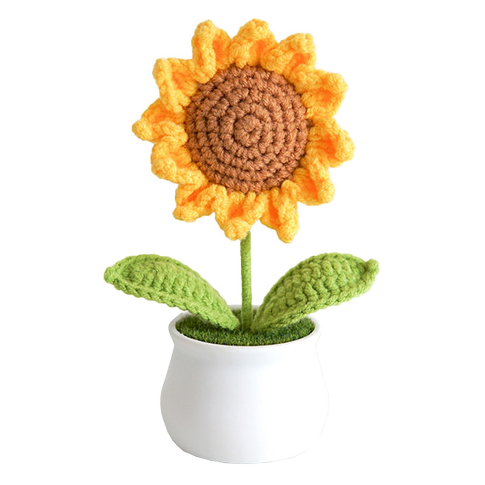 Crochet Flowers Sunflower for Home Office Desk Decor, Funny Crochet Sunflower…