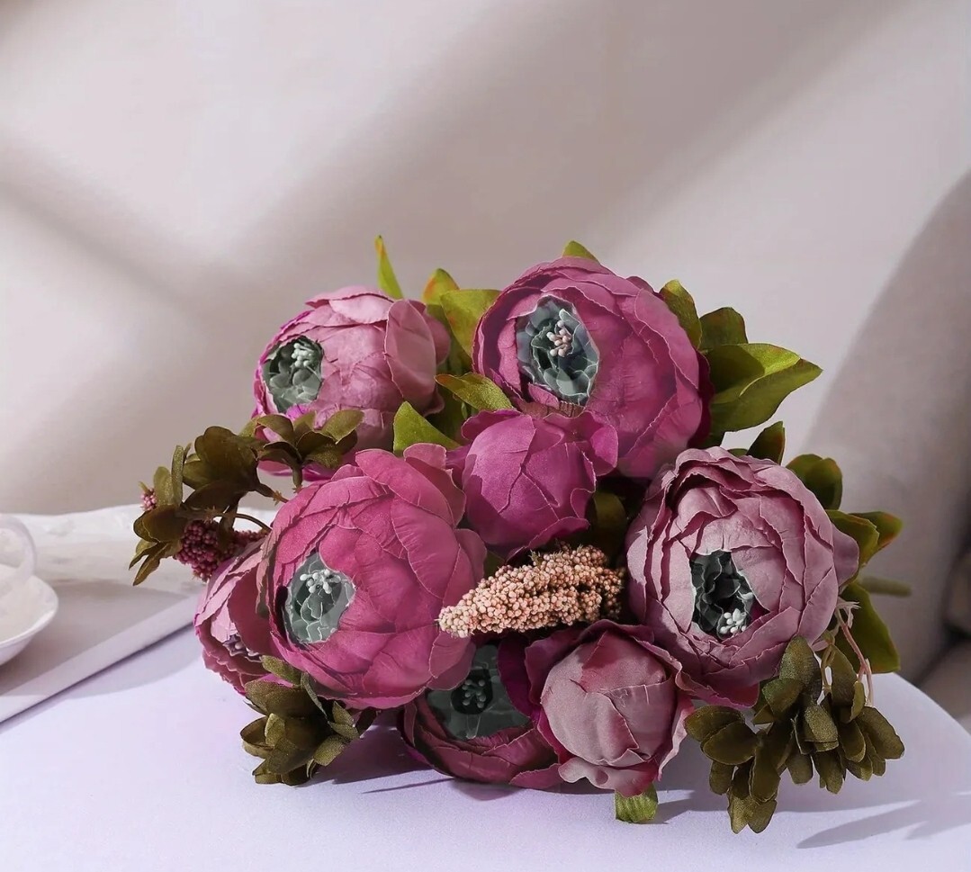 NEW Artificial Bouquet Of Purple Peonies✨️BENEFITS AMERICAN HEART ASSOCIATION✨️