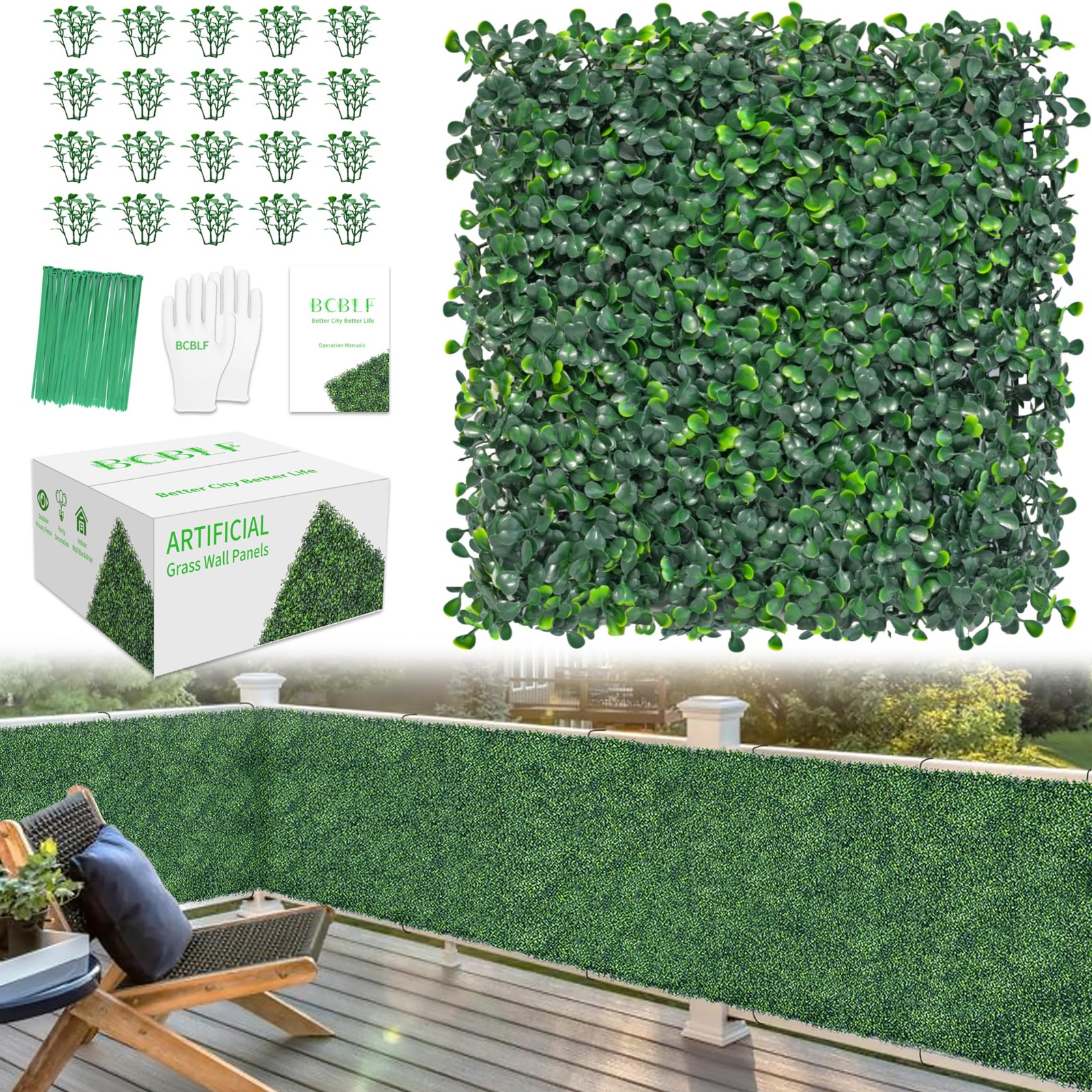 BCBLF 10×10 Inch 12 Pack Grass Wall Panels