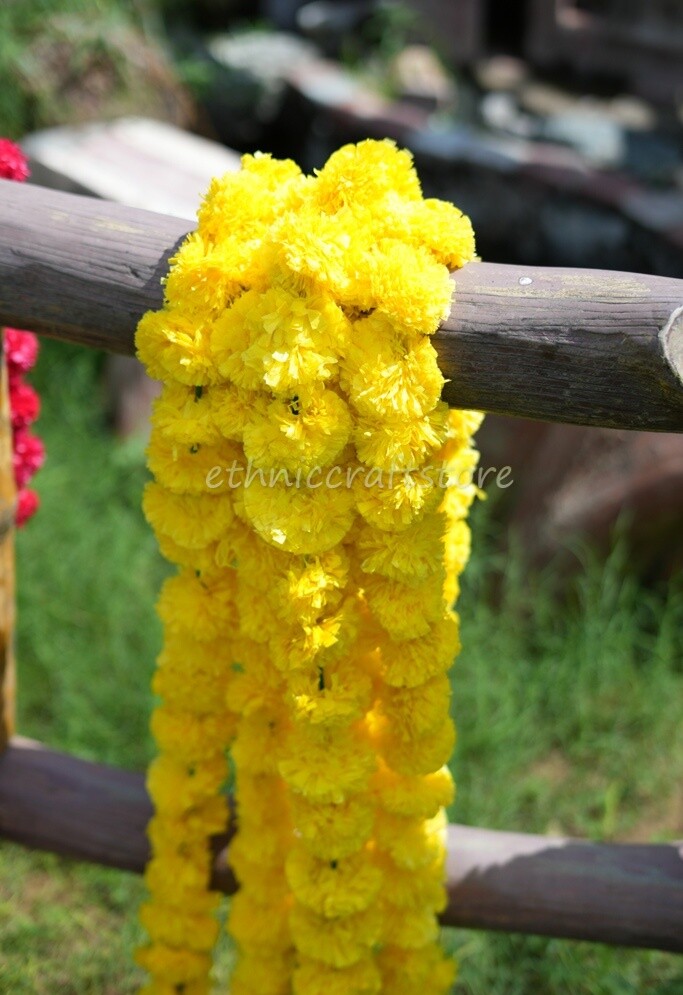 Set of 25 PC Wedding Decoration Marigold Garland Flower Indian Garland