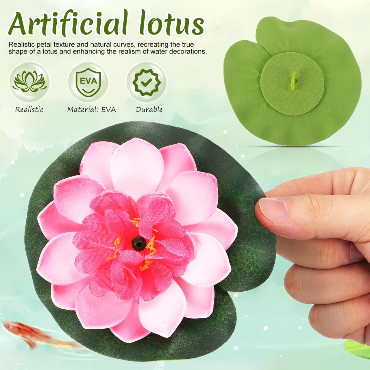 Artificial Floating Water Lily Lotus Flowers with Foam Pads Realistic Simulat…