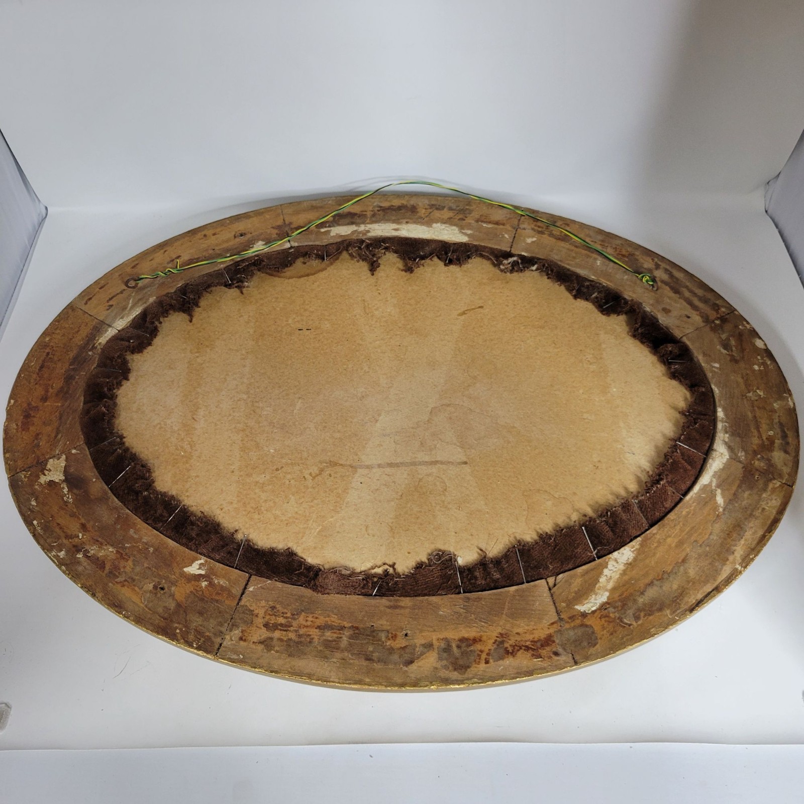 Vintage Oval Framed Bubble Glass Dried Flower Arrangement Wall Art Decor 25″x19″