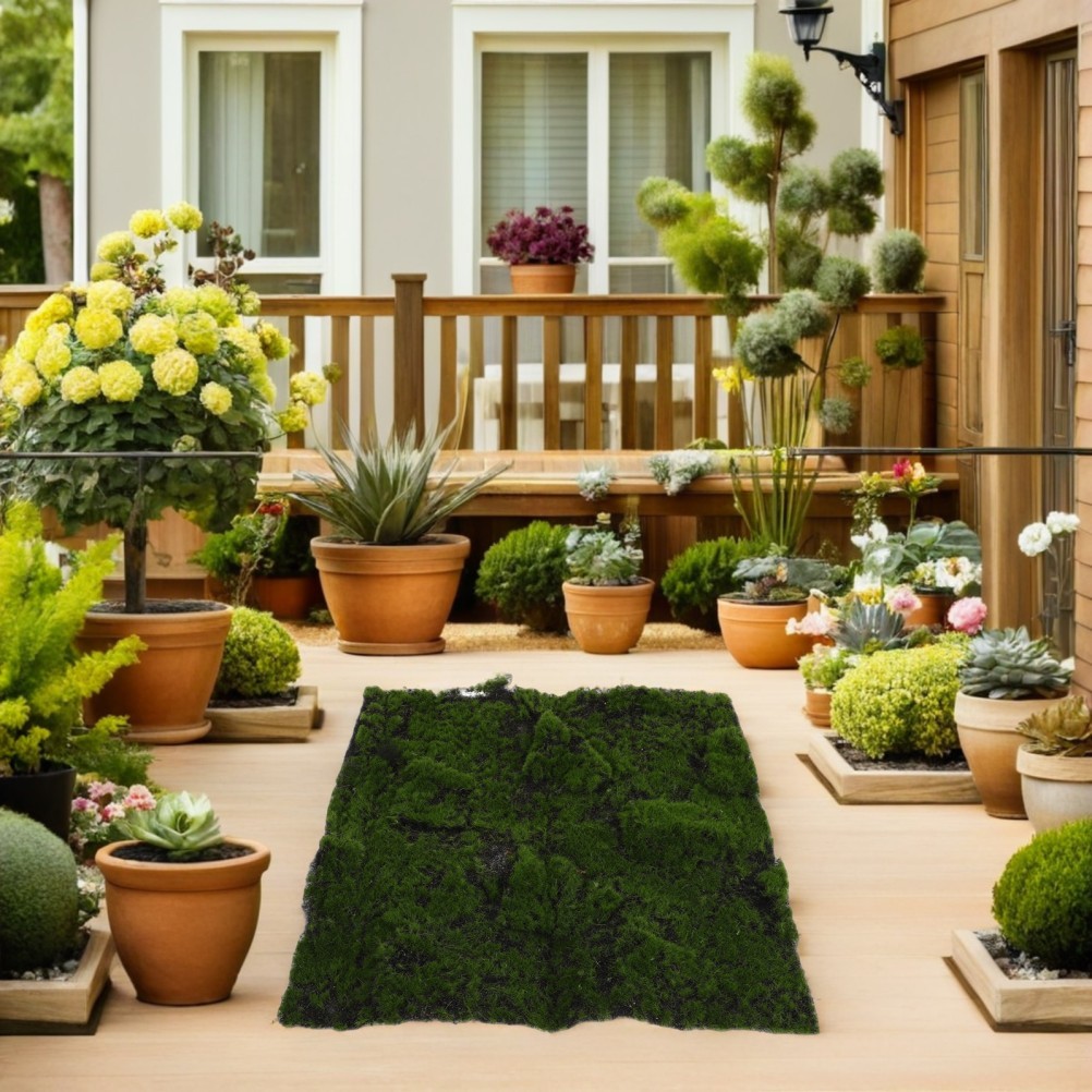 Green Artificial Moss for Crafts Indoor Faux Moss Mat for Planter Decoration