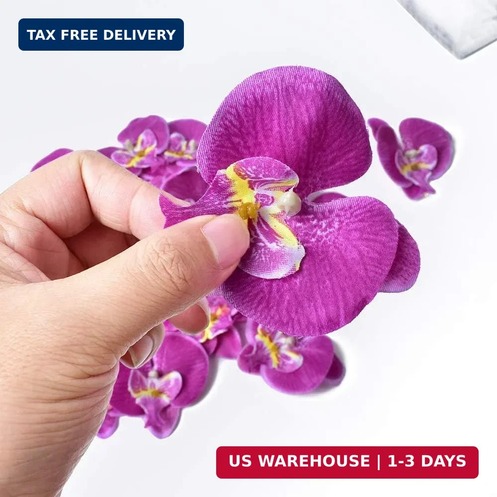 Artificial Silk Phalaenopsis Flower Heads, Fake Butterfly Orchid Heads for Weddi