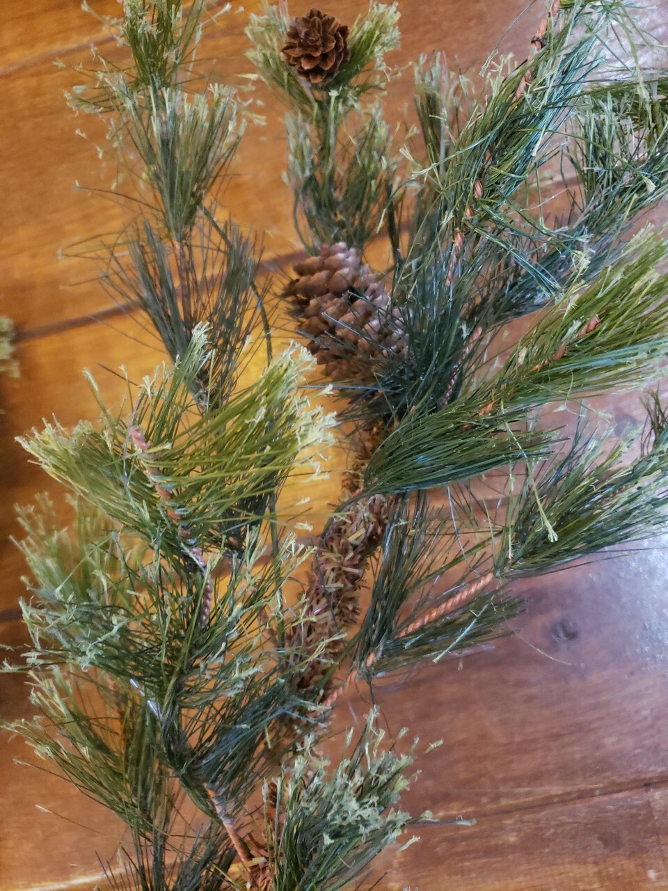 3 Realistic Green Pine Pinecone Wreath Christmas Filler Decor Branches 19″ PLUS